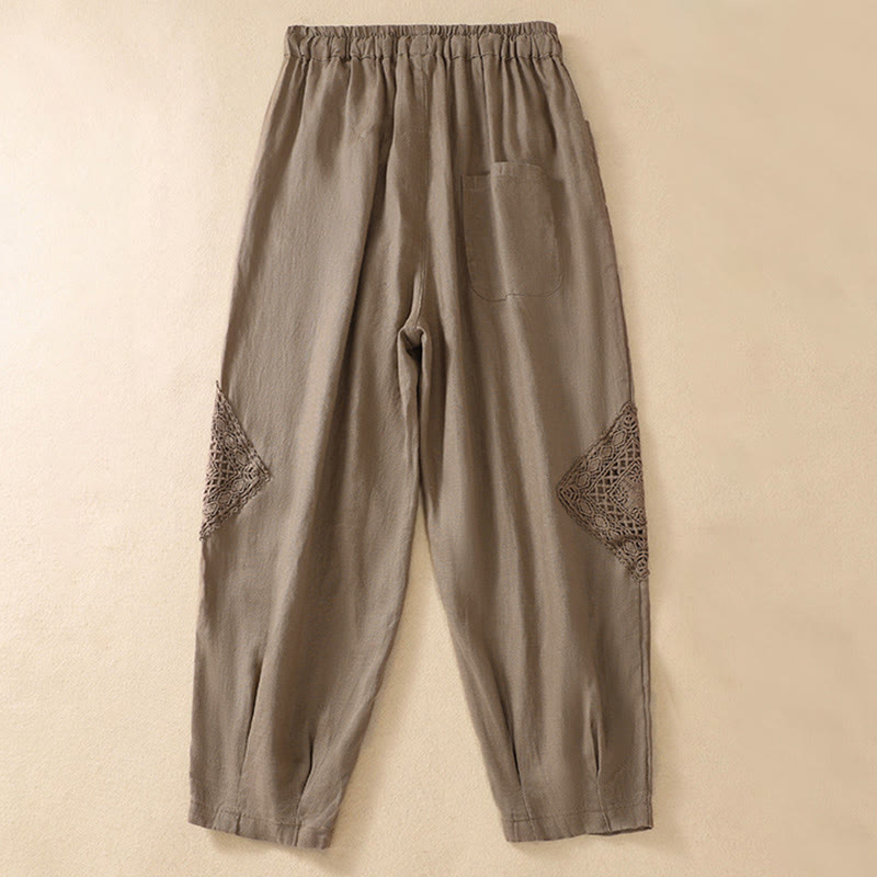 Pantalon harem d'été pour femme Buddha Stones avec cordon de serrage et poches - image 1