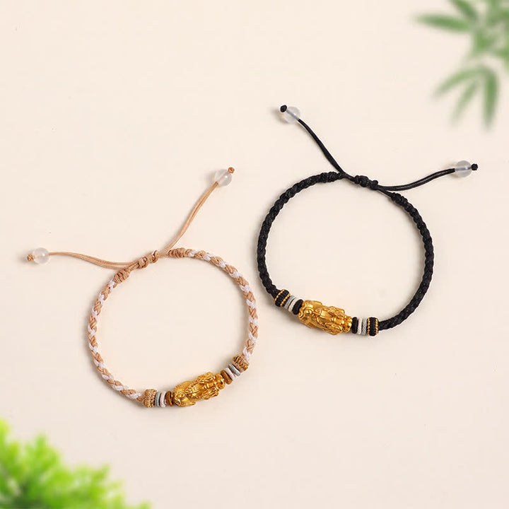 Buddha Stones Bracelet Pi Xiu en cuivre et agate blanche, tissé à la main, symbole de bon augure - image 12