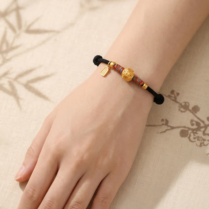 Buddha Stones Bracelet de protection tissé à la main en argent sterling 999 avec cordon rouge - image 18