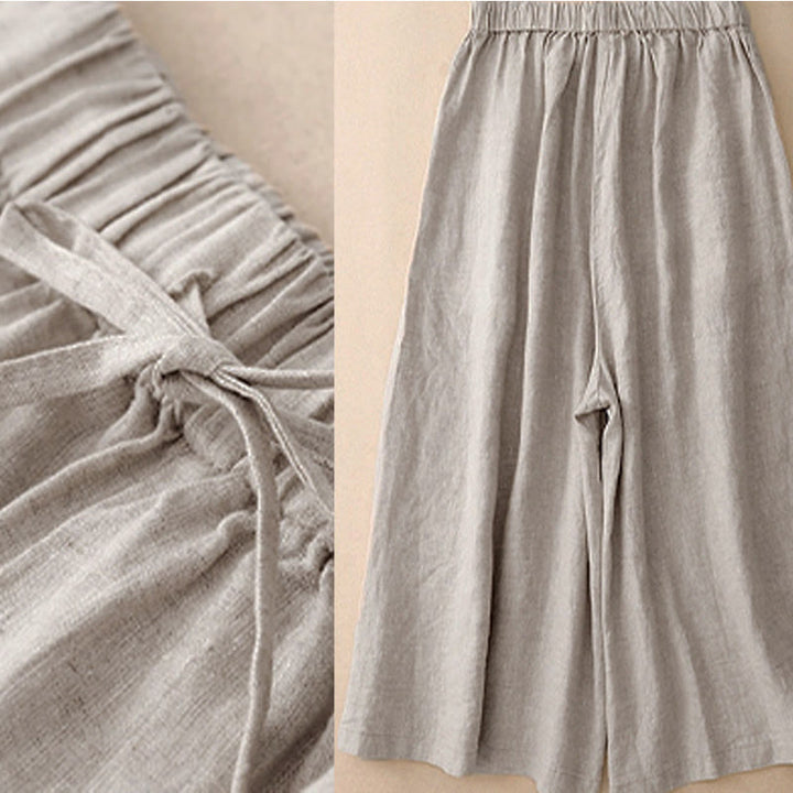 Pantalon Capri court à jambes larges et taille élastique pour femme, avec poches, motif Buddha Stones - image 17