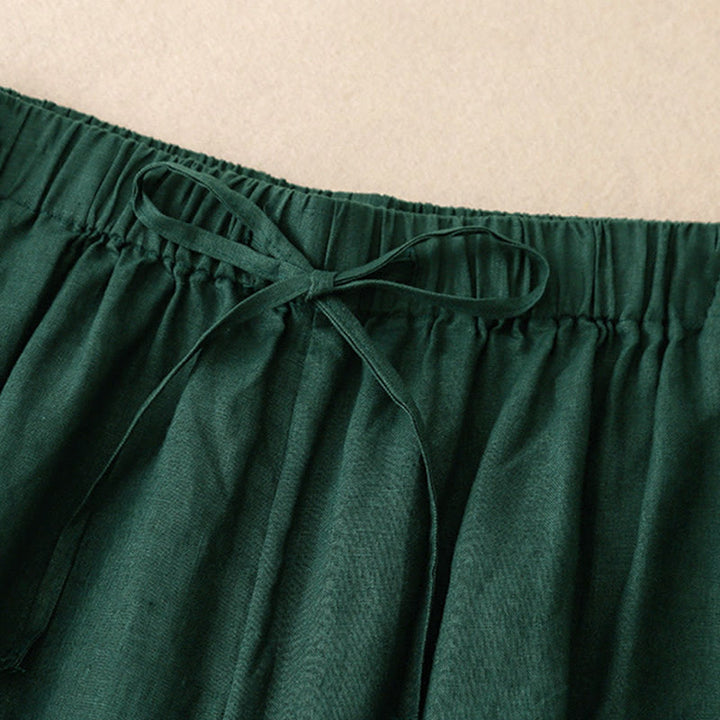 Pantalon Capri court à jambes larges et taille élastique pour femme, avec poches, motif Buddha Stones - image 24