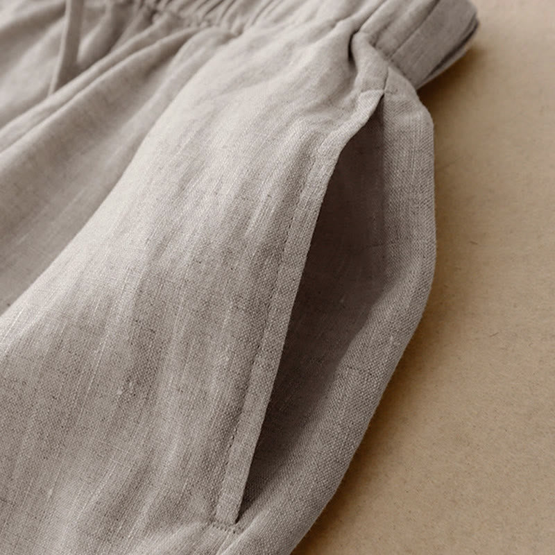 Pantalon Capri court à jambes larges et taille élastique pour femme, avec poches, motif Buddha Stones - image 19