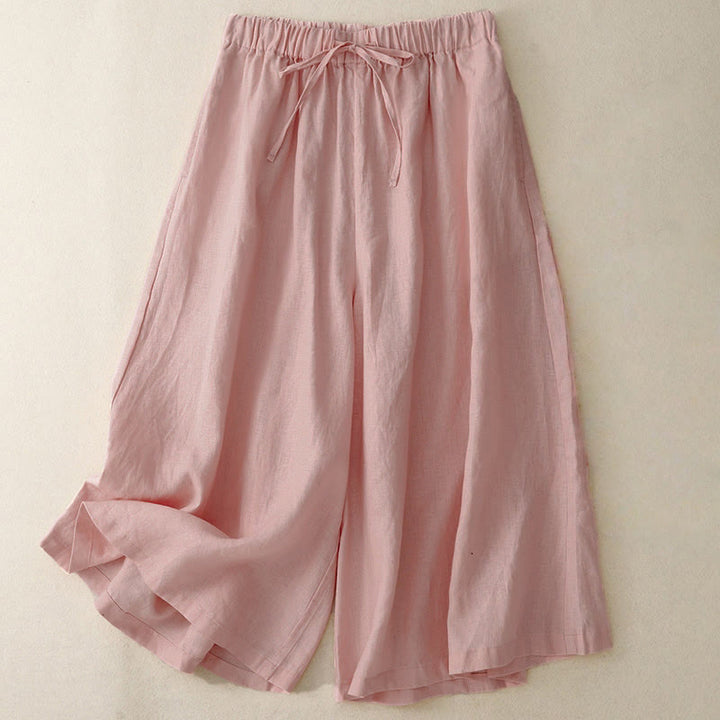Pantalon Capri court à jambes larges et taille élastique pour femme, avec poches, motif Buddha Stones - Rose clair - US14，UK/AU18，EU46 (3XL) - image 6