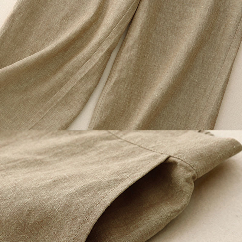 Pantalon ample à taille élastique et poches pour femme, motif Buddha Stones. - image 10