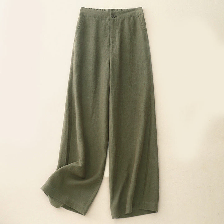 Pantalon ample décontracté pour femme, taille élastique, avec poches, motif Buddha Stones - Olive - US8-10，UK/AU12-14，EU40-42 (2XL) - image 1