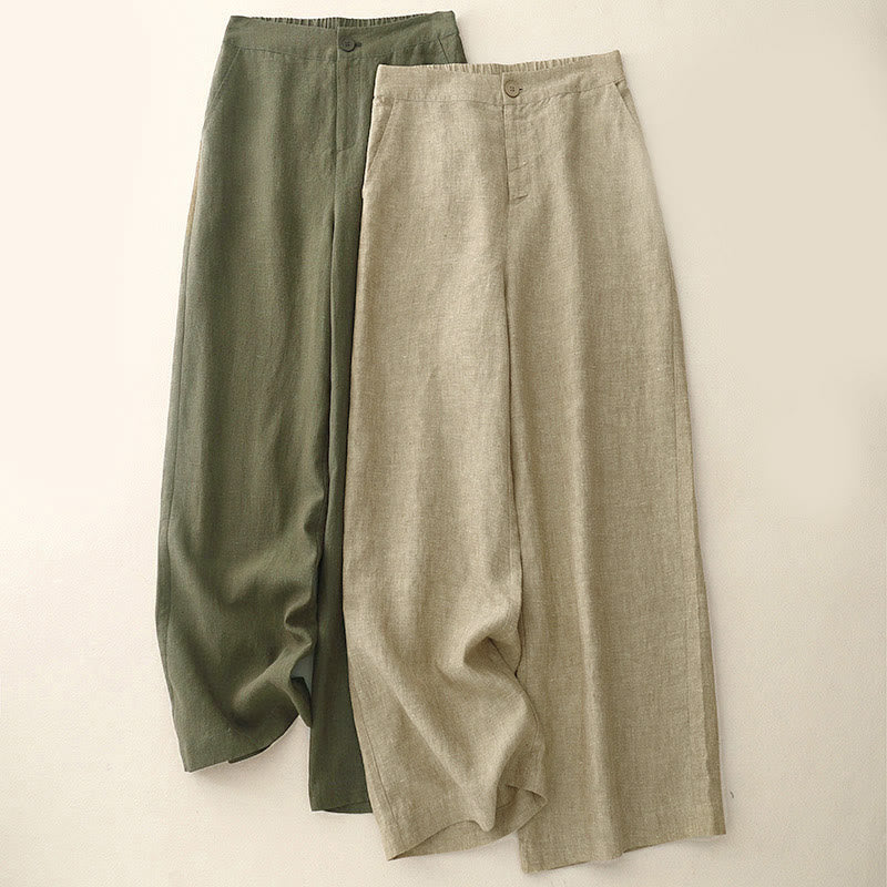 Pantalon ample décontracté pour femme, taille élastique, avec poches, motif Buddha Stones - image 0