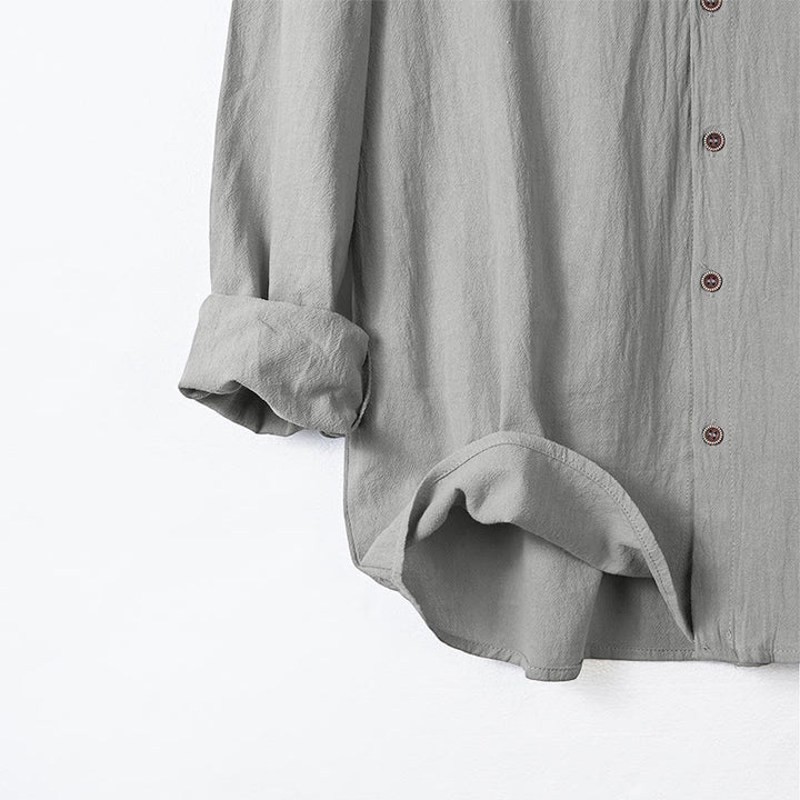Chemise homme à manches longues, capuche et cordon de serrage, couleur unie, motif Buddha Stones - image 11