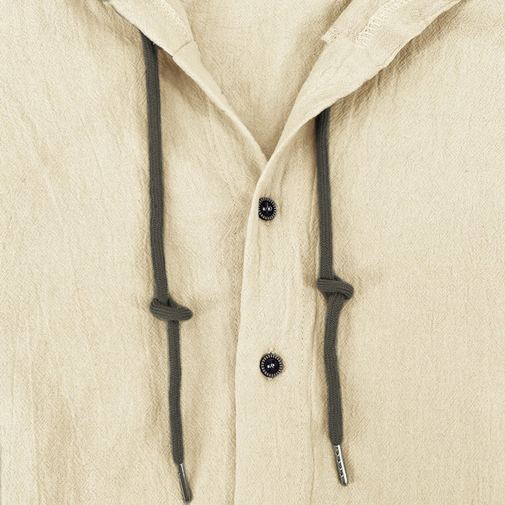 Chemise homme à manches longues, capuche et cordon de serrage, couleur unie, motif Buddha Stones - image 15