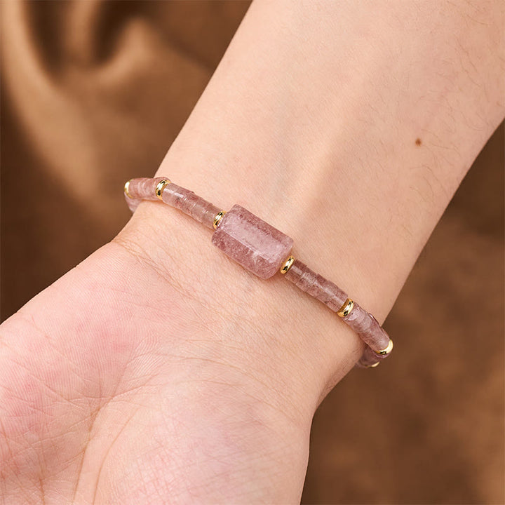Buddha Stones Bracelet cylindrique à facettes en améthyste, amazonite, quartz fraise et sodalite Truth - image 10