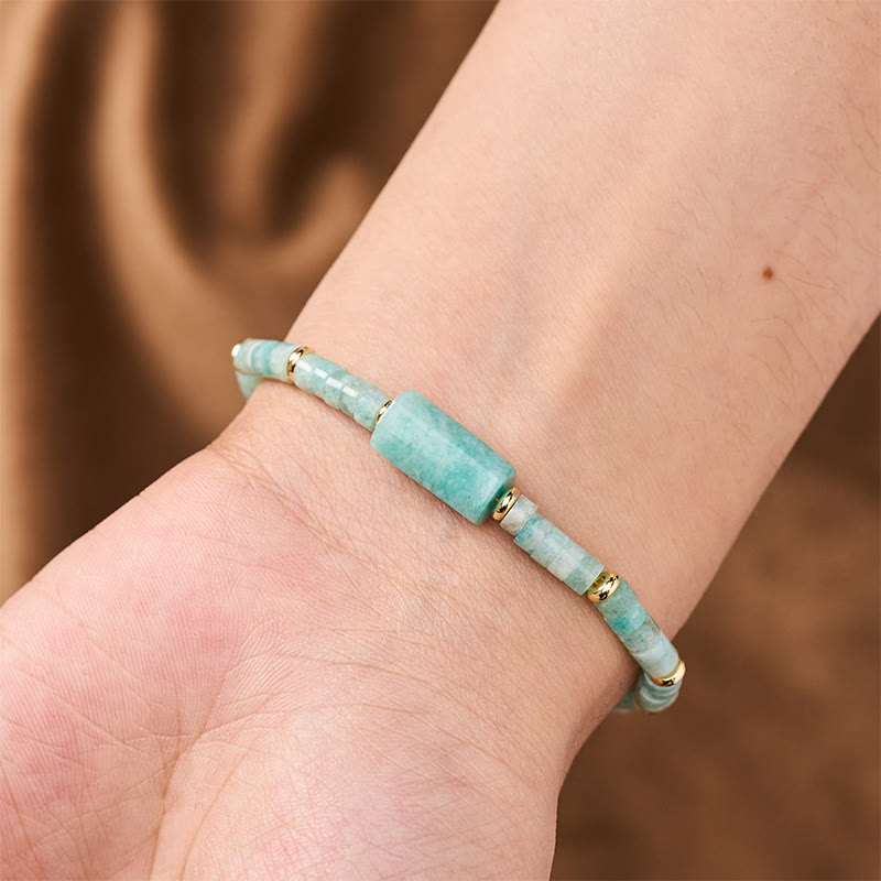 Buddha Stones Bracelet cylindrique à facettes en améthyste, amazonite, quartz fraise et sodalite Truth - image 6