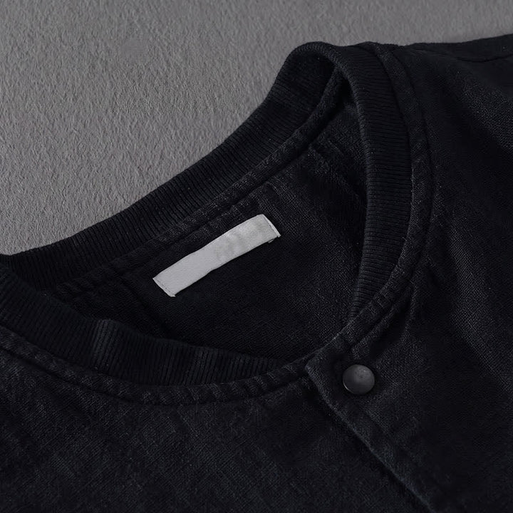 Buddha Stones Veste homme unie à boutons, style minimaliste et décontracté, avec poches, idéale pour le printemps - image 10