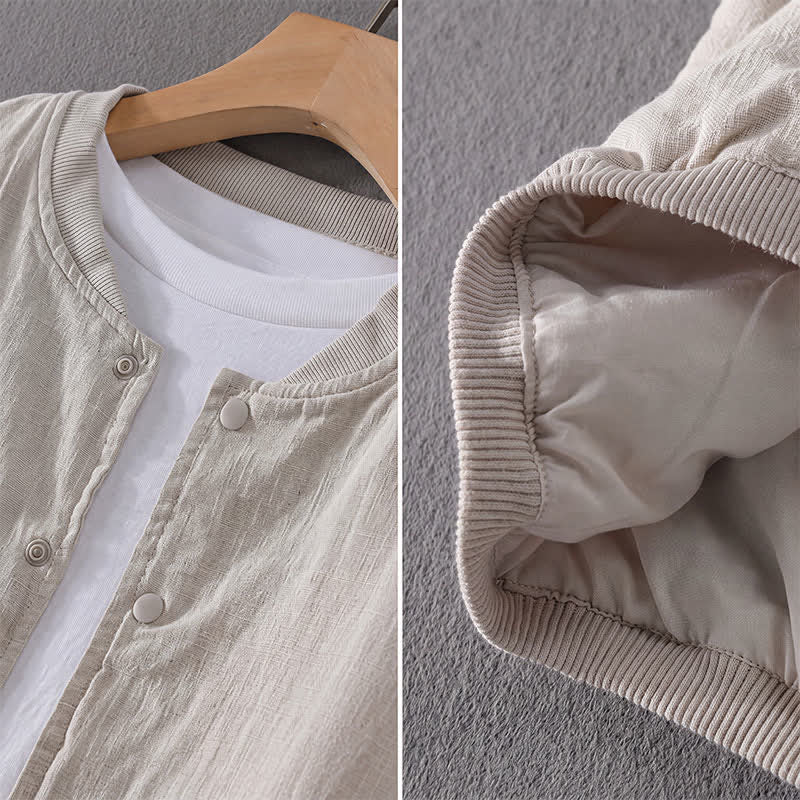 Buddha Stones Veste homme unie à boutons, style minimaliste et décontracté, avec poches, idéale pour le printemps - image 4