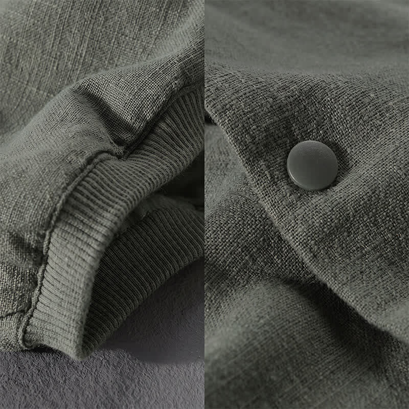 Buddha Stones Veste homme unie à boutons, style minimaliste et décontracté, avec poches, idéale pour le printemps - image 17