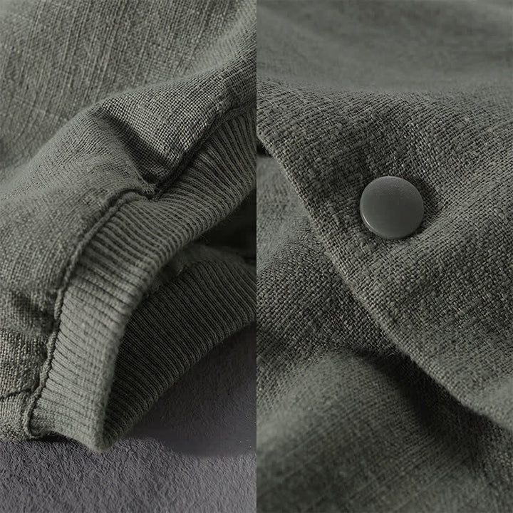 Buddha Stones Veste homme unie à boutons, style minimaliste et décontracté, avec poches, idéale pour le printemps - image 17