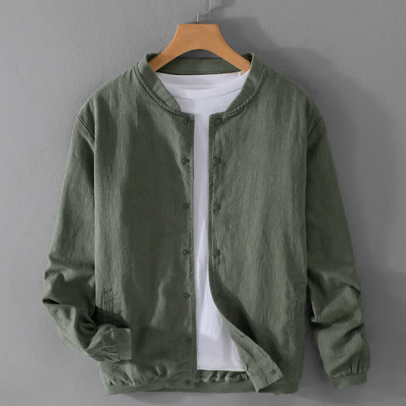 Buddha Stones Veste homme unie à boutons, style minimaliste et décontracté, avec poches, idéale pour le printemps - Vert olive foncé - US/UK/AU42，EU52 (3XL) - image 14