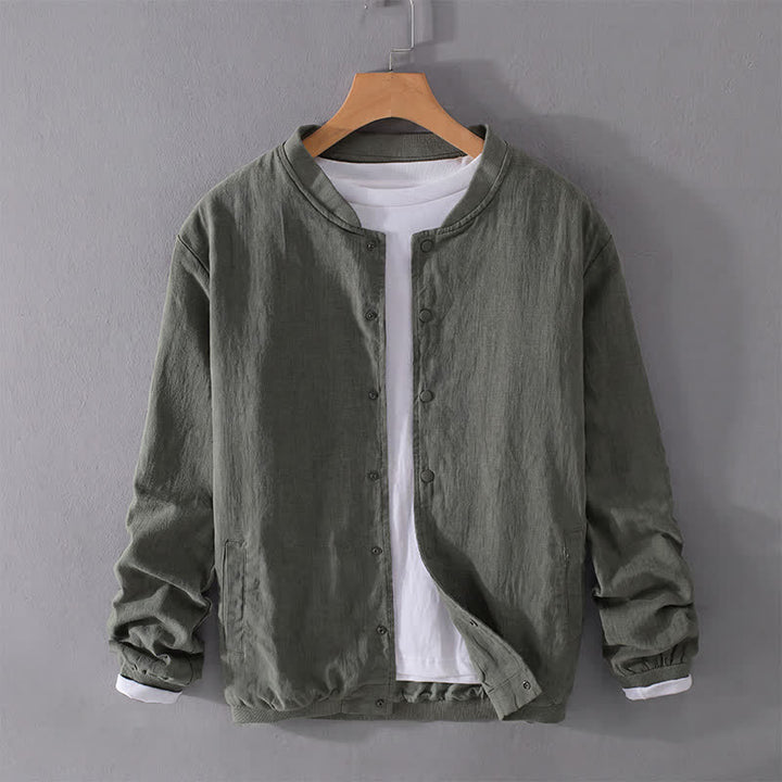 Buddha Stones Veste homme unie à boutons, style minimaliste et décontracté, avec poches, idéale pour le printemps - image 15