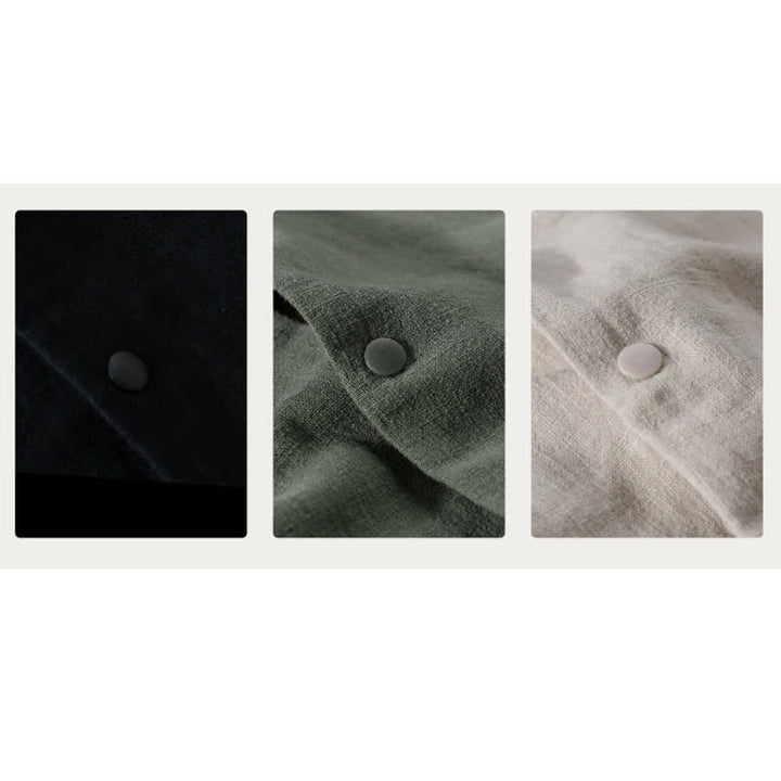 Buddha Stones Veste homme unie à boutons, style minimaliste et décontracté, avec poches, idéale pour le printemps - image 24