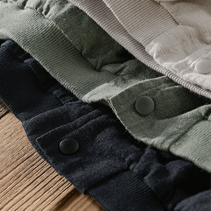 Buddha Stones Veste homme unie à boutons, style minimaliste et décontracté, avec poches, idéale pour le printemps - image 23