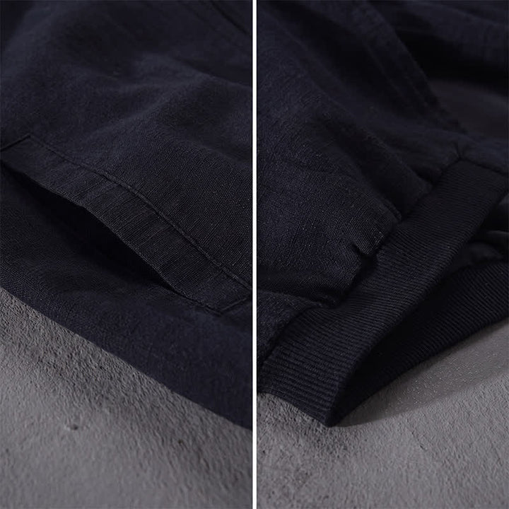 Buddha Stones Veste homme unie à boutons, style minimaliste et décontracté, avec poches, idéale pour le printemps - image 12