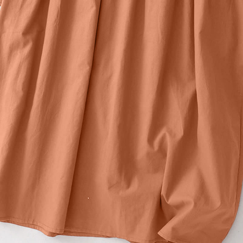 Buddha Stones Robe longue à manches longues et poches, style Tang, coupe décontractée printemps-automne, col mandarin, couleur unie. - image 16