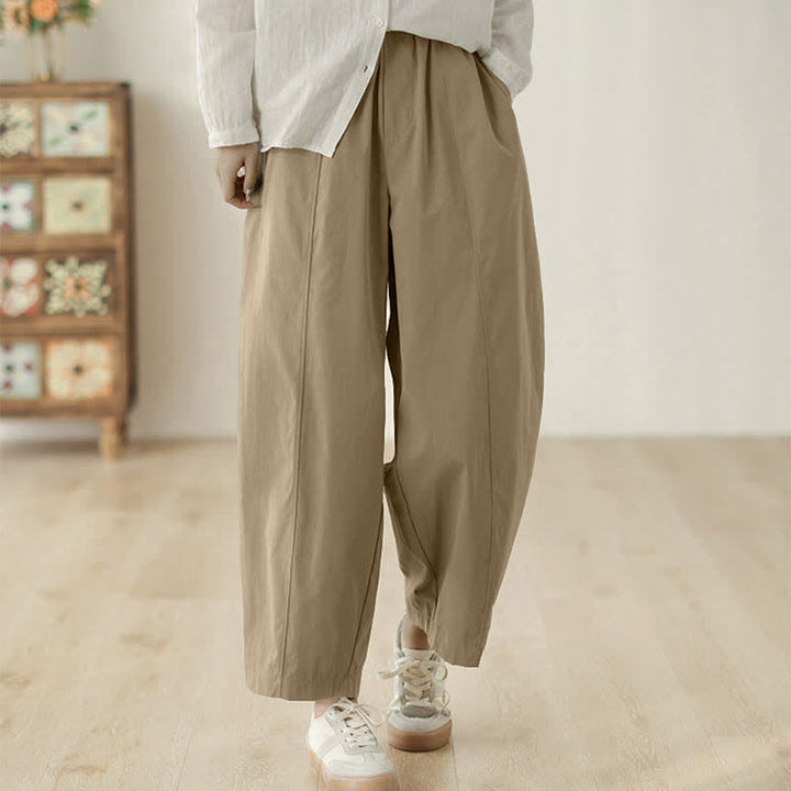 Pantalon harem pour femme, longueur cheville, motif lignes simples, avec poches, inspiré des Buddha Stones - image 7