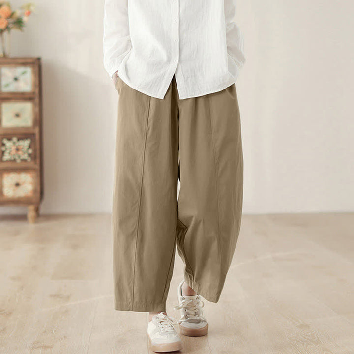 Pantalon harem pour femme, longueur cheville, motif lignes simples, avec poches, inspiré des Buddha Stones - image 6