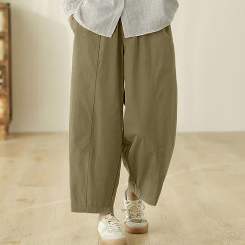 Pantalon harem pour femme, longueur cheville, motif lignes simples, avec poches, inspiré des Buddha Stones - image 10