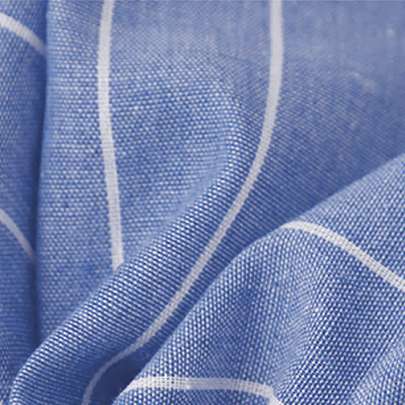 Buddha Stones Robes rayées minimalistes décontractées à manches longues pour femmes, boutonnées, style printemps - image 8