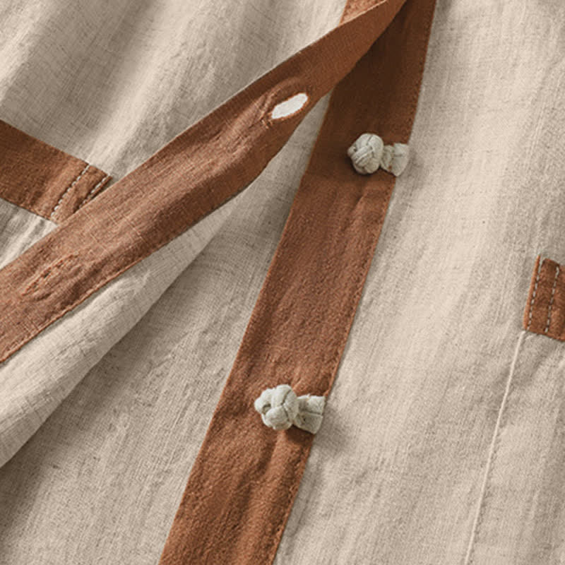 Buddha Stones Chemises d'été décontractées pour femmes, à manches courtes, boutonnées, avec poches plaquées et poches - image 4