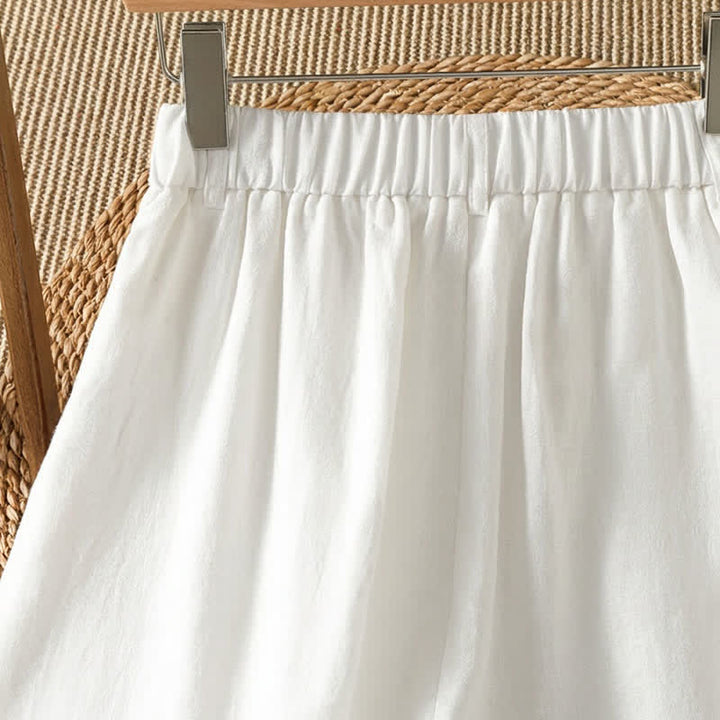 Buddha Stones Pantalon ample à jambes larges avec fermeture éclair, coupe décontractée printemps-été, et poches. - image 13