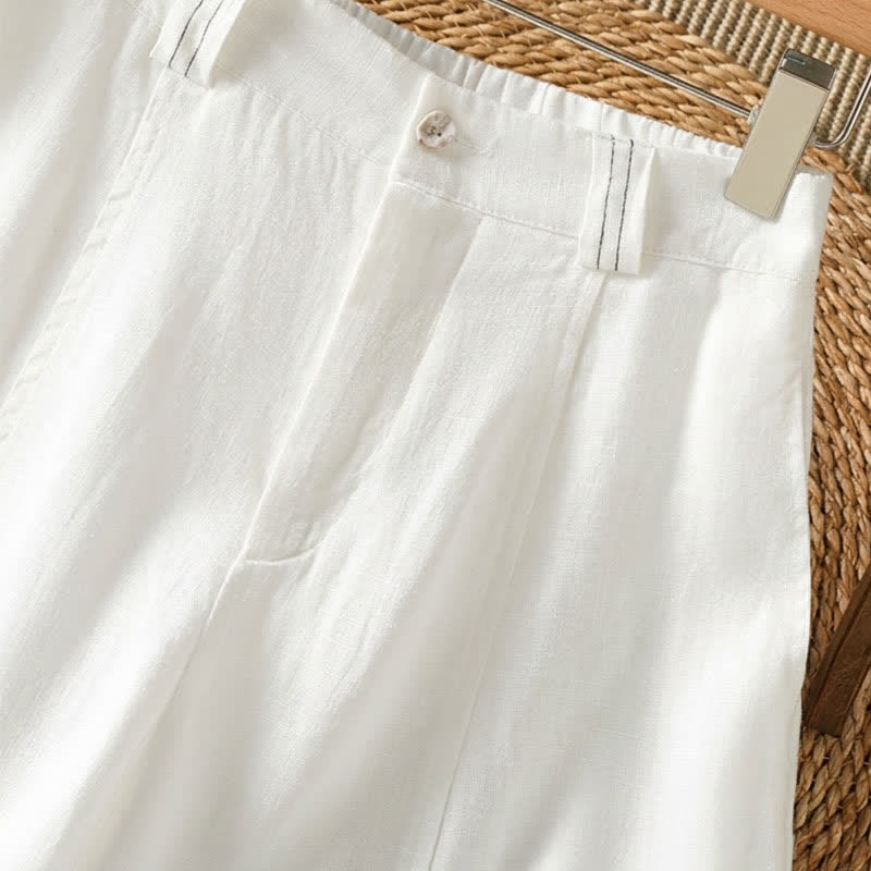 Buddha Stones Pantalon ample à jambes larges avec fermeture éclair, coupe décontractée printemps-été, et poches. - image 14