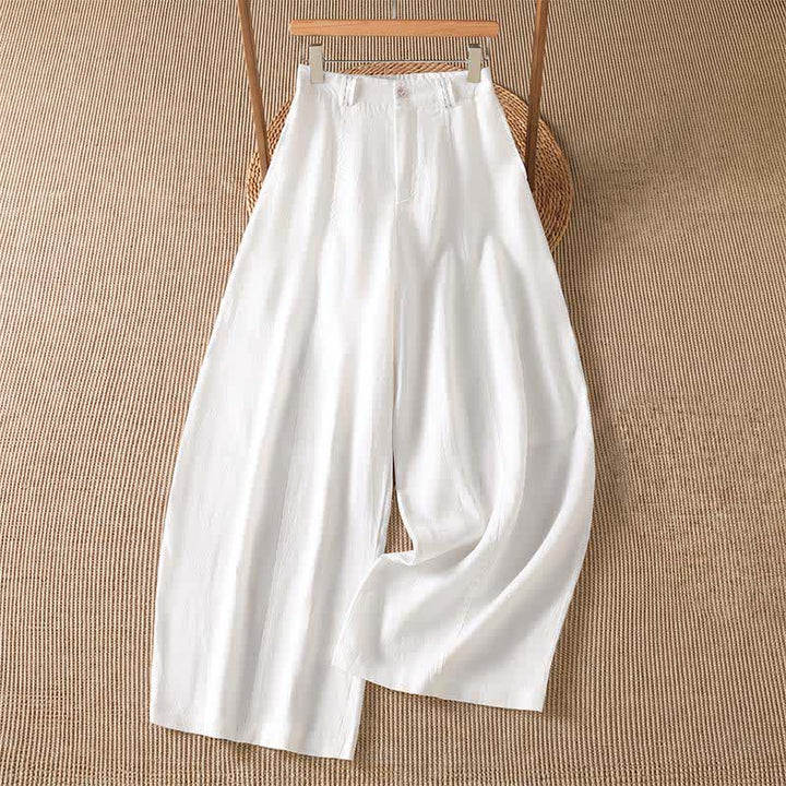 Buddha Stones Pantalon ample à jambes larges avec fermeture éclair, coupe décontractée printemps-été, et poches. - Blanc - US8-10, UK/AU12-14, EU40-42 (2XL) - image 10
