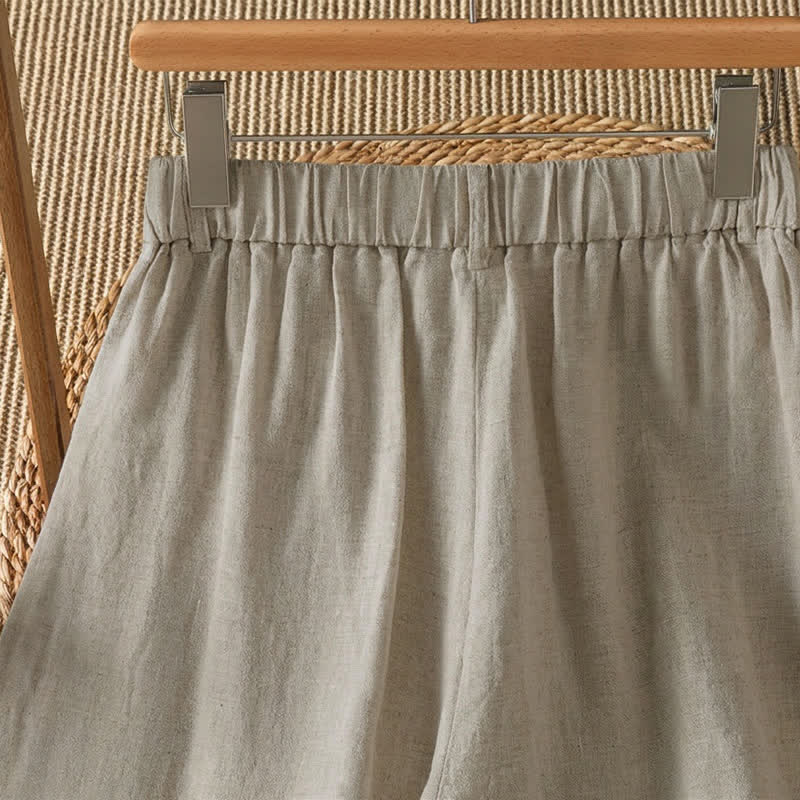 Buddha Stones Pantalon ample à jambes larges avec fermeture éclair, coupe décontractée printemps-été, et poches. - image 3