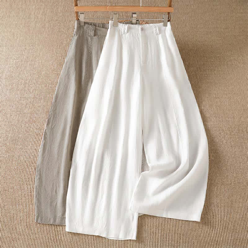 Buddha Stones Pantalon ample à jambes larges avec fermeture éclair, coupe décontractée printemps-été, et poches. - image 16