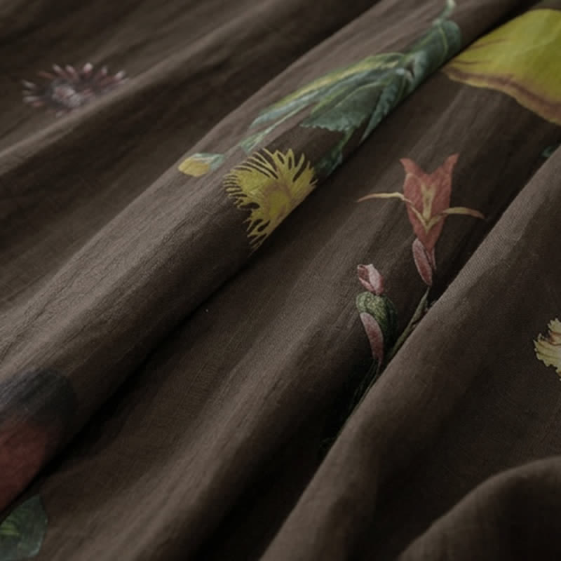 Buddha Stones Pantalon fleuri bohème printemps-été à la cheville, jambes larges et poches pour femme - image 20
