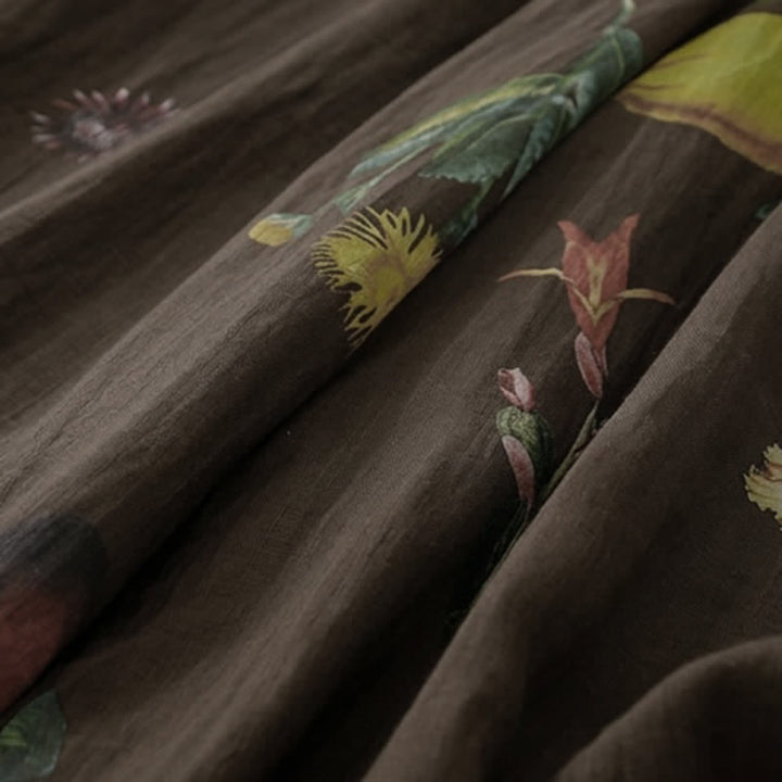 Buddha Stones Pantalon fleuri bohème printemps-été à la cheville, jambes larges et poches pour femme - image 20