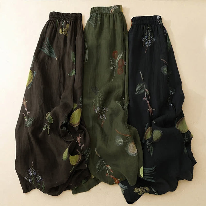 Buddha Stones Pantalon fleuri bohème printemps-été à la cheville, jambes larges et poches pour femme - image 25