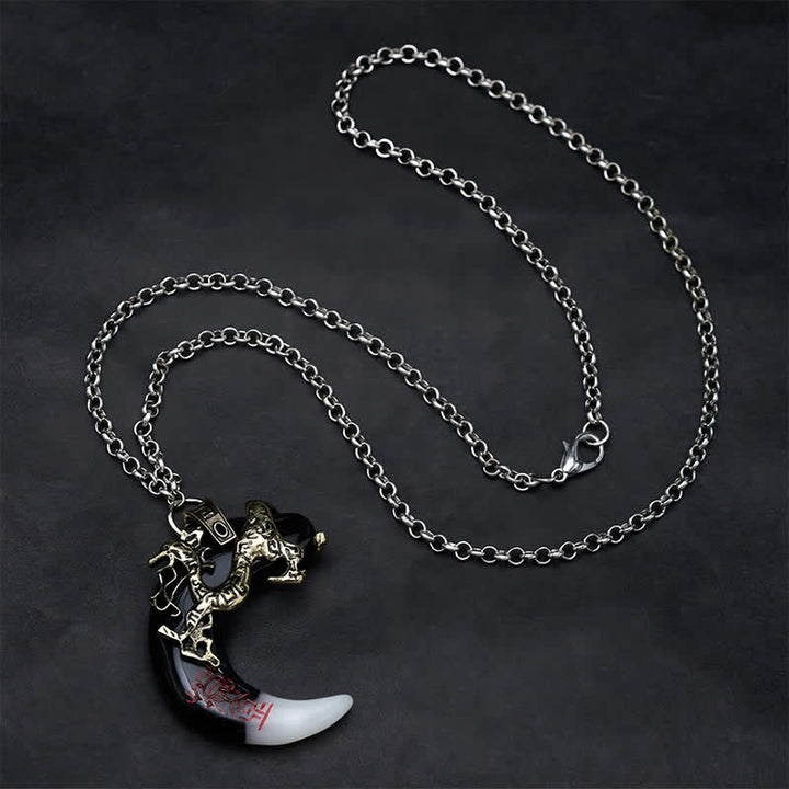 Buddha Stones Collier pendentif croissant de dragon force - image 9