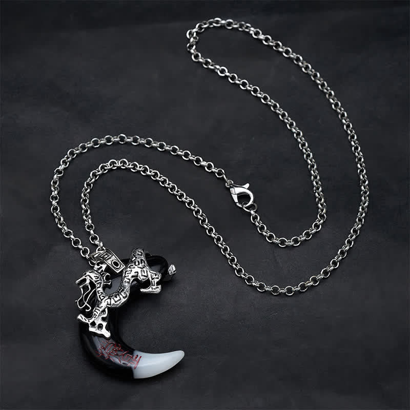 Buddha Stones Collier pendentif croissant de dragon force - image 1