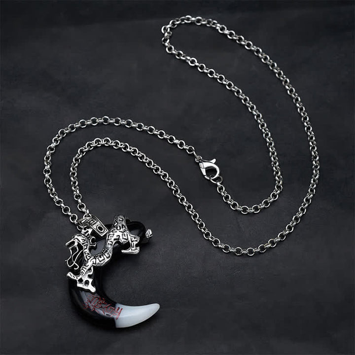 Buddha Stones Collier pendentif croissant de dragon force - image 1