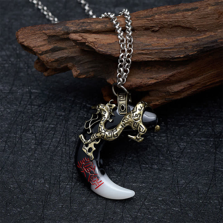 Buddha Stones Collier pendentif croissant de dragon force - image 11