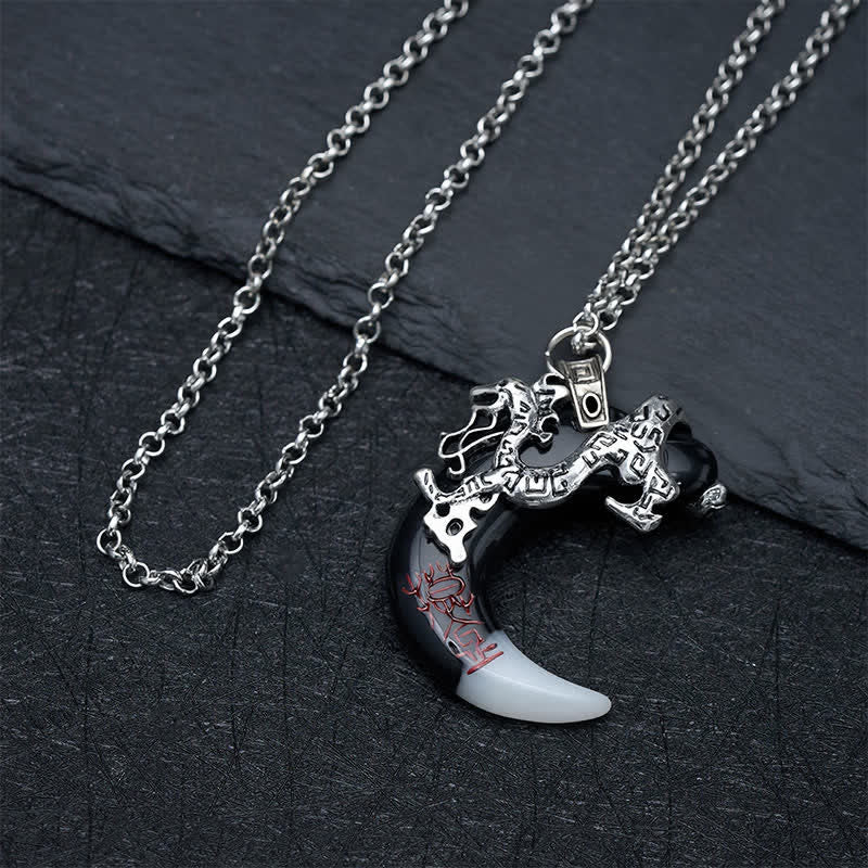 Buddha Stones Collier pendentif croissant de dragon force - image 2