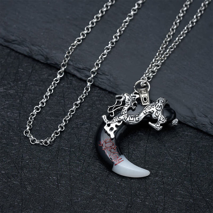 Buddha Stones Collier pendentif croissant de dragon force - image 2