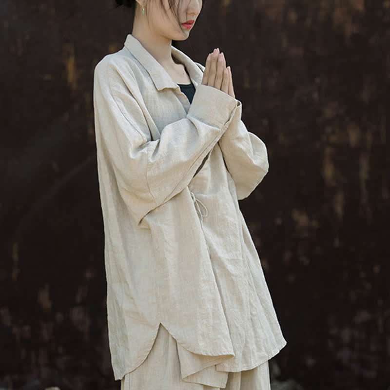 Vêtements en coton ramie pour la méditation Buddha Stones - Lin - US4-12，UK/AU8-16，EU36-44 (F) - image 0