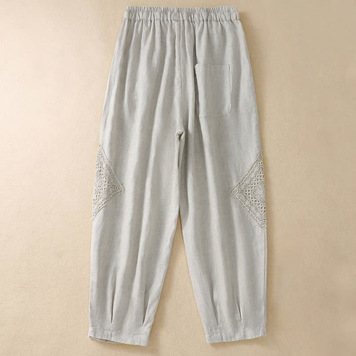 Pantalon harem d'été pour femme Buddha Stones avec cordon de serrage et poches - image 14