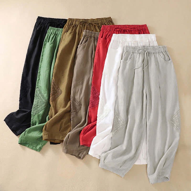 Pantalon harem d'été pour femme Buddha Stones avec cordon de serrage et poches - image 19