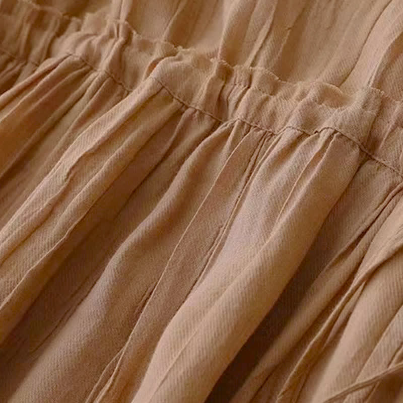 Robe midi sans manches à taille élastiquée et cordon de serrage, ornée de Buddha Stones et confectionnée à la main. - image 3