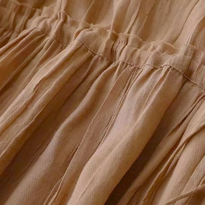 Robe midi sans manches à taille élastiquée et cordon de serrage, ornée de Buddha Stones et confectionnée à la main. - image 3
