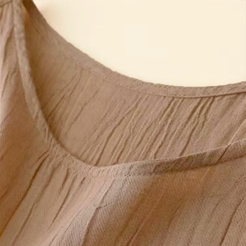Robe midi sans manches à taille élastiquée et cordon de serrage, ornée de Buddha Stones et confectionnée à la main. - image 2