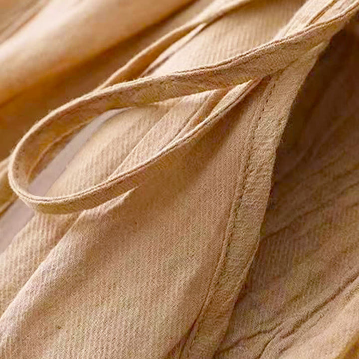 Robe midi sans manches à taille élastiquée et cordon de serrage, ornée de Buddha Stones et confectionnée à la main. - image 4